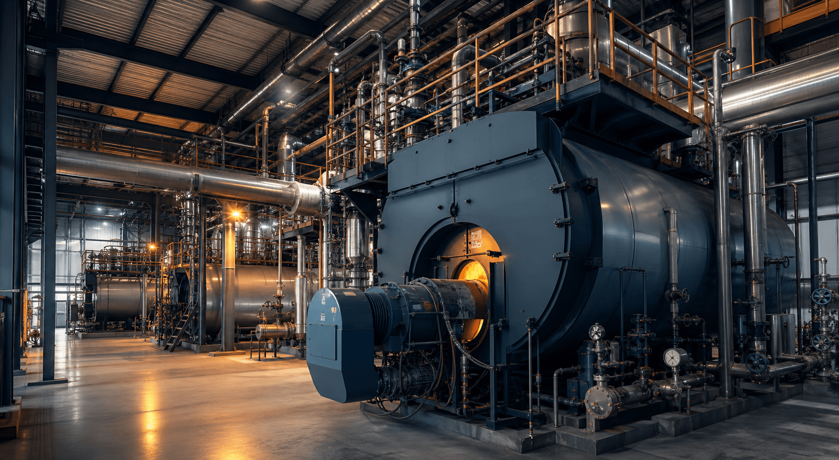 Modern industrial steam plant operated as a managed service